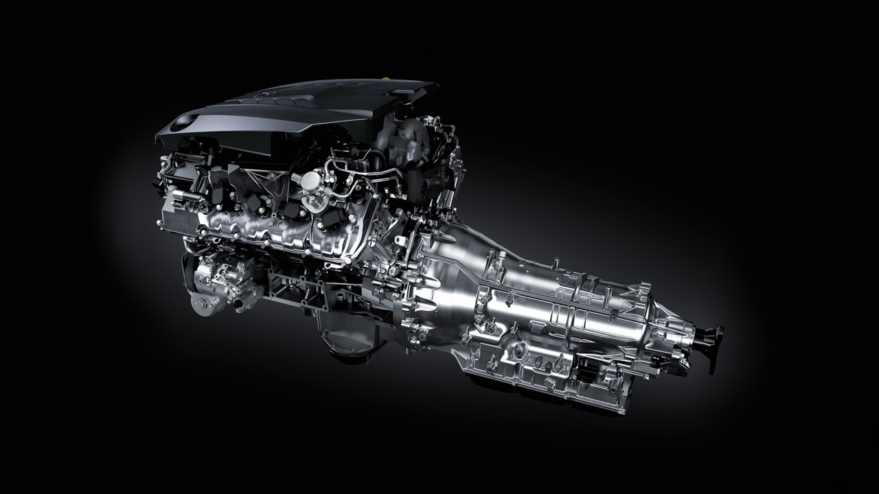 Lexus LC Convertible V8 engine graphic 