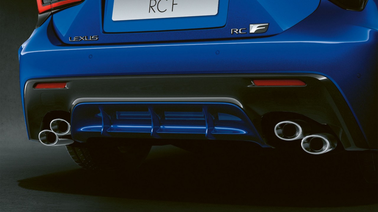 The rear exterior of the RC F